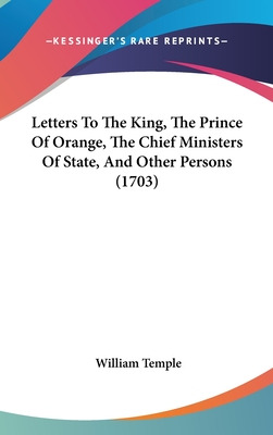 Libro Letters To The King, The Prince Of Orange, The Chie...