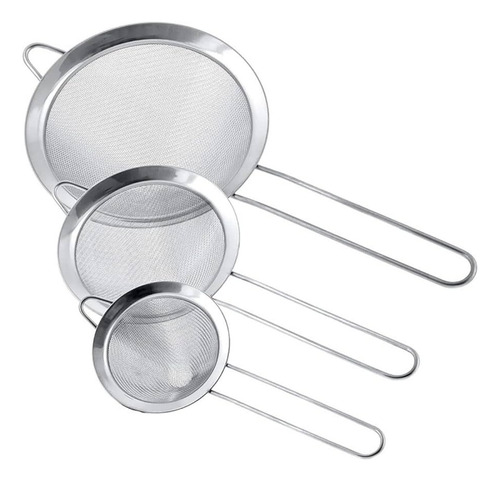 Kit 3 Peneiras De Inox Top House