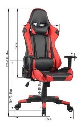 Imagen 3 de 10 de Silla Gamer Cabrera Tukasa Roja Con Negro Con Cojines Nueva