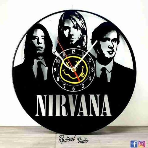 Reloj De Vinilo Nirvana Kurt Cobain 2 Regalos Y Decoracion 