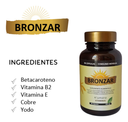 Capsulas Natural Multivitaminas Acelerador De Bronceado