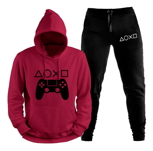 Conjunto Casaco De Frio E Calça Moletom Quente Jogos Player