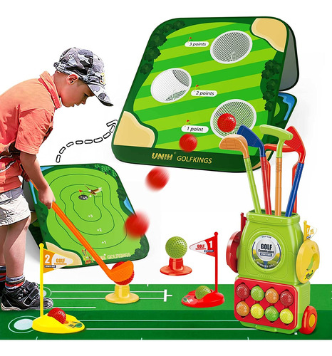 Unih Juego De Golf Para Niños Pequeños, Juego De Golf Con 16