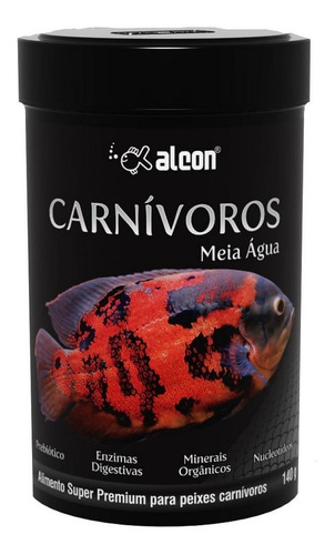Alcon Ração Super Premium P/ Peixe Carnívoro Meia Água 140g