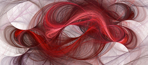 Lineas Curvas Abstracto Rojo Cuadro Decorativo En Canvas