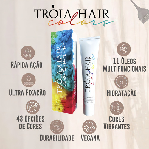 Coloração Troia 0.13 Verde Com Keratin E Óleo De Argan
