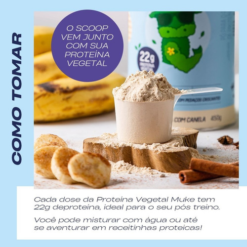 Imagem 5 de 6 de Proteína Vegetal Torta De Banana C/ Canela 450g Muke Mais Mu