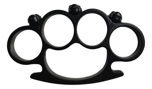 Manopla Negra Defensa Personal Acero Puño Americano Calavera Calavera Negro