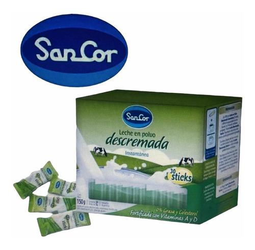 Leche En Polvo Descremada Sancor 30 Sobres X6 Unidades