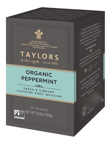 Taylors Organic Herbal Tea Caffeine Free Peppermint- 50bags