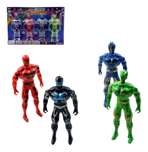 Boneco Heroi 04 Pecas Super Fighter Rangers