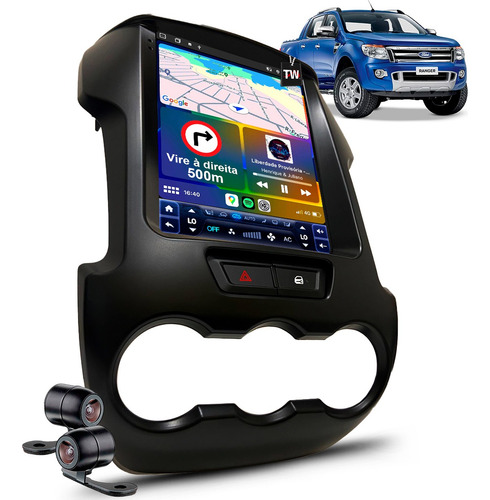 Central Multimídia Tesla Octa 6gb 128gb Ford Ranger 2012/16 Cor Preto | 2016 | Xl Xls Xlt Limited