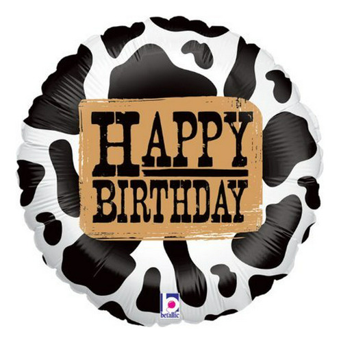 Feliz Cumpleaños Occidental Vaca 18  Mylar Balloon Decor Hol