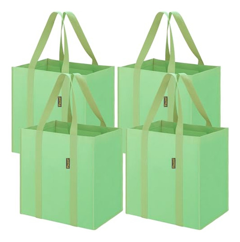Bolsas Reusables Impermeables Soporta Hasta 22 Kg Verde 4 Pz