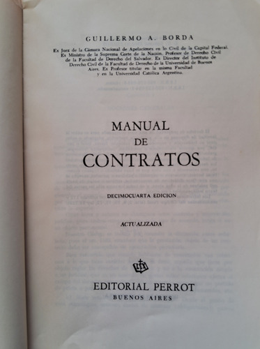 Manual De Contratos, Guillermo Borda (Usado)