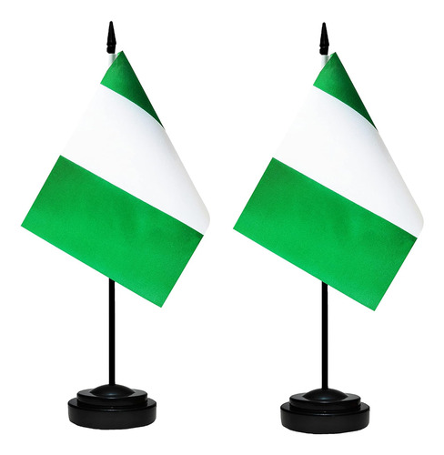 Banderas De Escritorio Tibijoy, Nigeria, Poliester, Kit X 2