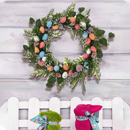 W Wreath Easter Decoration Simulation Color Foam Home Wall H