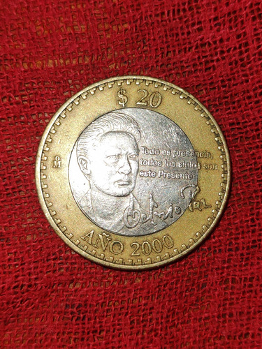 Moneda De $20 De Octavio Paz Firmada Año 2000