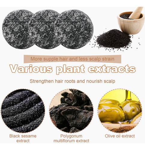 3 Piezas De Barra Inversa Para Cabello Gris, 55 G De Jabón