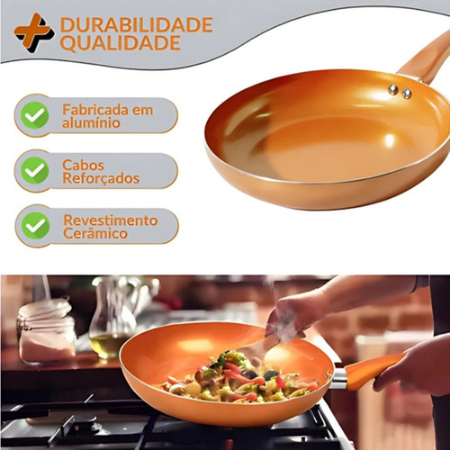 Frigideira Gourmet Cerâmica Antiaderente 21cm 900ml