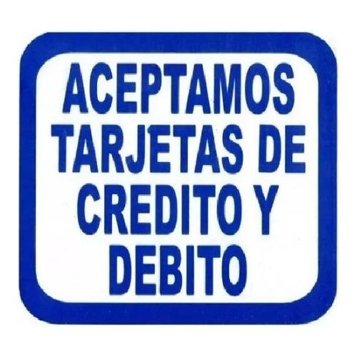 6 Letreros Aceptamos Tarjetas De Crédito Y Débito 30 X 20cm