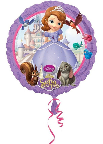 10 Globos Metalicos Prinincesita Sofia + Regalo En Oferta