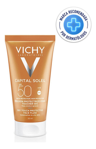 Vichy protector solar toque seco rostro 50 fps 50ml