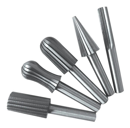 Escofinas Para Taladro Set X 5 Pzs Metal Eje 1/4 Carburo