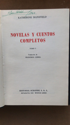 Novelas Y Cuentos Completos - Mansfield, Katherine