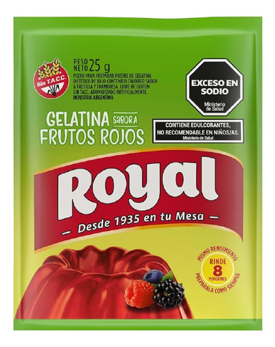 Gelatina Royal Sabor Frutos Rojos 25gr
