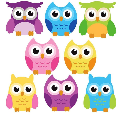 Dekosh Owl Wall Decals For Baby Nursery Decor | Colorful Lar