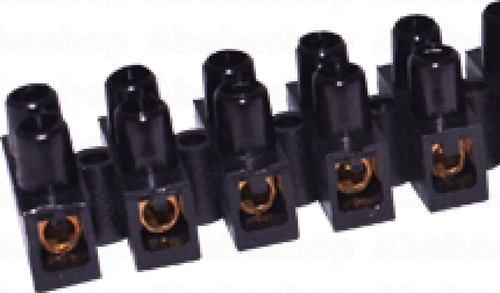 Pack 10x Bornera Electricidad 12 Polos 60a Ignifuga Negra-p