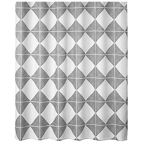 Polyester Fabric Modern Geometric Diamond Print   Curta...