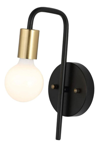 Elegante Lámpara De Pared Para Decoración Negro Y Dorado