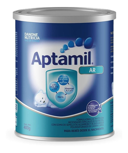 Fórmula infantil em pó Danone Nutricia Aptamil AR sabor without flavor en lata de 400g a partir dos 0 meses