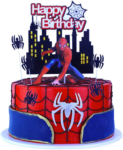 Ekate Decoración Para Tarta De Cumpleaños Spiderman Para Niñ