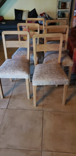 Juego De 6 Sillas De Roble Yapiceria A Estrenar Similcuero