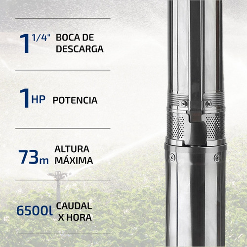 Imagen 2 de 10 de Bomba Sumergible Pozo 73 M 4 PuLG 1 Hp 6500l/h Tablero Cable