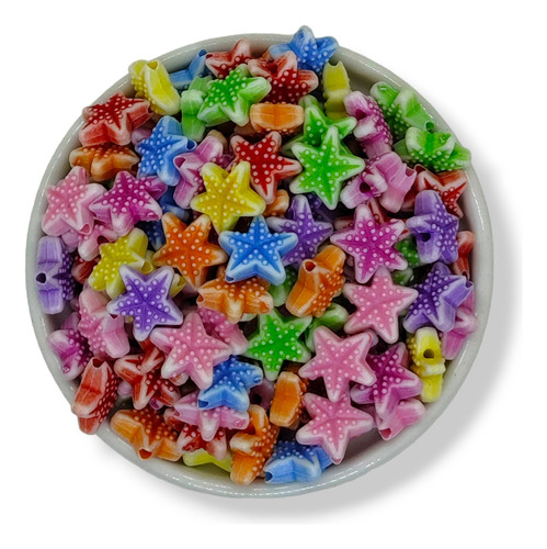 Dijes Estrellas De Mar De Colores 50gr 160u Armar Bijou