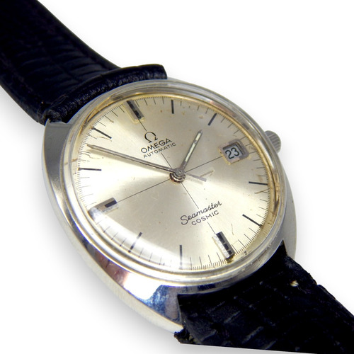 Reloj Omega Seamaster Cosmic Ref 166.026 Cal 565 Date 35 Mm Negro Plateado Gris (Usado)