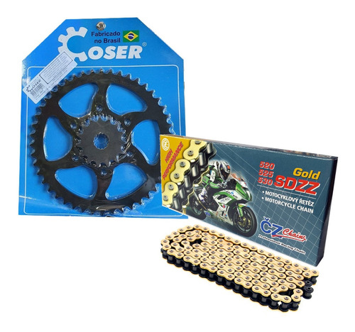 Kit Relação Coser + Corrente Cz Sdzz Er6n Z 650 Ninja Versys