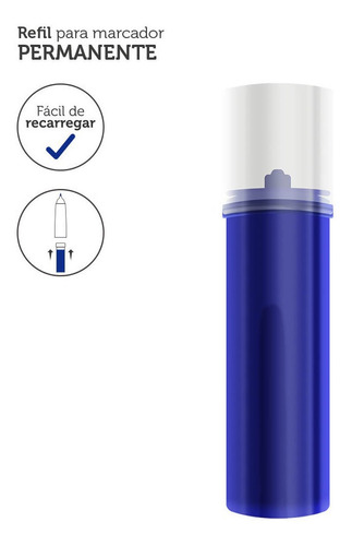 Refil Para Marcador Permanente 3.5ml Azul Caixa C/12 Unidade