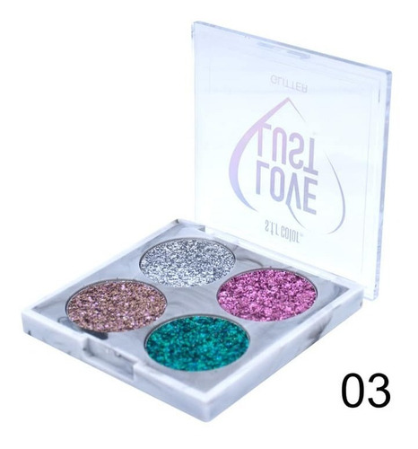 Imagen 2 de 5 de Paleta Glitter Sombras Escarcha - g a $182