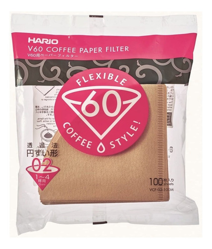 Filtros Hario Para Cafetera V60 Papel Café 100 Pzas