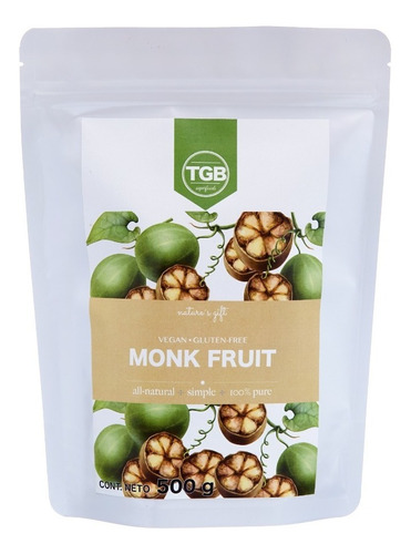 Fruto Del Monje 100% Puro Monk Fruit Natural Polvo 500 Gr