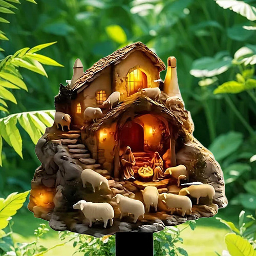 Estaca De Jardim Com Tema Pastoral, Arte 2d, Presente,
