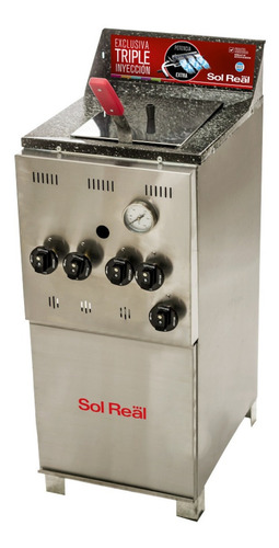 Imagen 1 de 3 de Freidora industrial Sol Real Triple Inyección 043 10L acero inoxidable 220V
