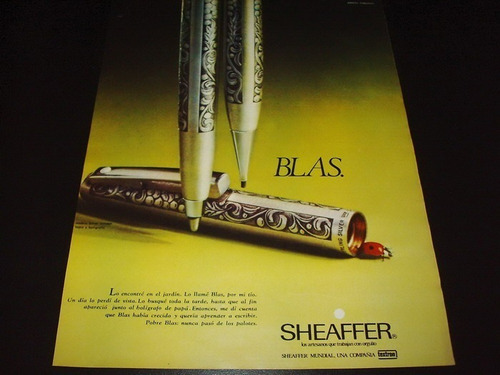 (pb039) Publicidad Clipping Lapiceras Sheaffer * 1975