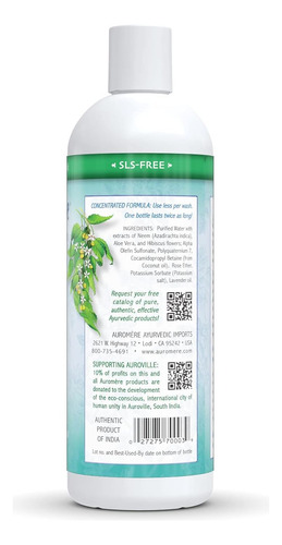 Shampoo Ayurvédico Auromere, Aloe Vera Neem Vegan, Não Usar