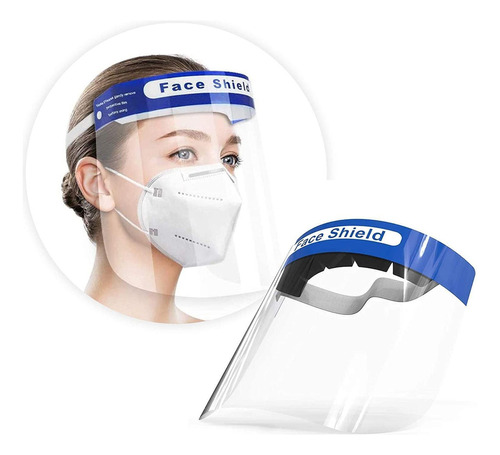 10 Piezas Máscara Transparente De Protección Facial Careta Color Blanco